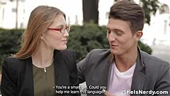 Nerdy girl mixes sex with Argentina studies