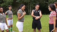 Did the soccer trainer expect his tight asshole to be gangbanged by horny trannies?