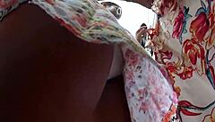 Hidden Upskirt Skirt Tease!