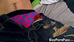 handsome twink tries solo masturbation for facial