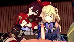 弓箭手女孩在3D色情行动中