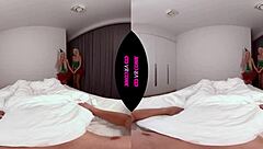 Two blonde elves in uniform give blowjobs and doggystyle in bisexual threesome for Christmas