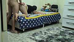 Curvy Stepdaughter Caught in Rough Bedroom Action with Stepdad