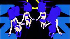 pacman ghost girls dance through three phases in anime style