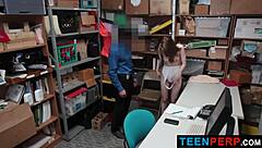 Teen 18+ Blackmailed Bent Over Monster Cock Garage Shop