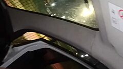 Wife in doggystyle position for strangers in dogging, husband masturbating