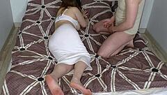 Milf takes anal on bed, rewards with blowjob