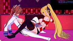 In the magical girl lyrical nanoha strikers hentai, fate testarossa and nanoha takamachi engage in intense lesbian play leading to futanari sex with creampie