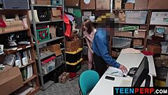 Teen 18+ Blackmailed Bent Over Monster Cock Garage Shop