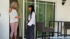 Glamorous lesbian babe receives fingering