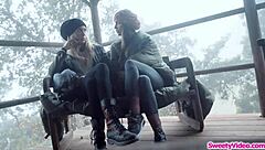 Runaway chick dives into her best friend's wet pussy