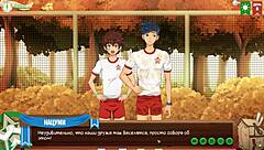 In game friends camp episode 9, natsumi gets a juicy blowjob with russian voice acting