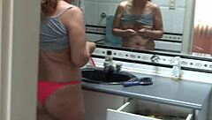 My Wife Strips to Masturbate While I Watch and Cum on Her Huge Latina Ass