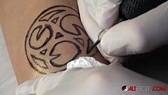 Mara Martinez is a big tit brunette and she gets a tattoo and fucked in this video