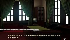 Maid san with big tits gets cum in mouth in hentai game noel 2