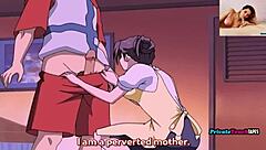 I watch stepmother and stepson fuck secretly in this hentai