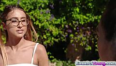 Petite Aria and Raquel enjoy intimate encounters with their neighbor