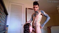 Croatian Brunette Gives Blowjob and Ass Licking After Sweaty Training