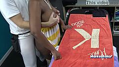 Husband Sent His Wife To Masseur Black Oiled Tits Black Milf With Natural Huge Boobs Gets Sensual Massage