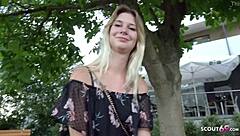 German scout fucks lara on street for money