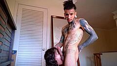 Croatian Brunette Gives Blowjob and Ass Licking After Sweaty Training