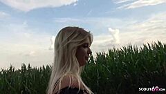 German scout fucks lara on street for money