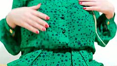 does this hot girl squirt while riding outdoors in sexy dress?