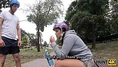 Submissive Cuckold Watches Girlfriend Blow Hunter For Cash