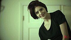 sabina rouge and madi meadows in a close-up lesbian study, fingering and tribbing with natural tits and oral play.