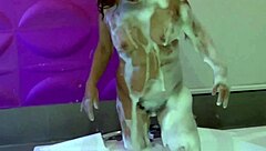 beautiful stepmother in the motel jacuzzi plays with toys before sex