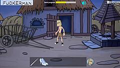 Fuckerman completes gameplay by cumming on Ella.