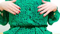 does this hot girl squirt while riding outdoors in sexy dress?