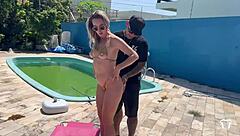 two petite babes fucked hard in threesome by pervert