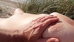 stranger touches my hairy pussy on the beach.