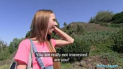 Public Agent Long Haired Babe Fucked Outside!