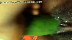 Cyndy feels intense pleasure from cucumber fuck leading to squirt