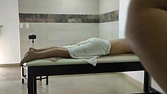 i'm recording a video with a big ass latina masseuse licking balls