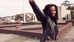 Is This German Milf Flashing Tits On The Street For A Public Sex Pickup?