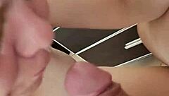 step-sister gives messy blowjob and titty fuck to big cock