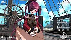 Horny captain fucks big breasted teen with monster cock in 3d episode 1