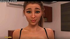 Solo brunette toys her wet pussy lips close up