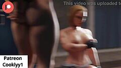 Cammy and Chun Li get wild at gym in hentai action