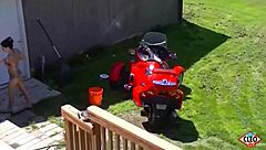 i watch inked brunette its cleo masturbate outdoors in front of me