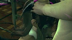 Whoa, a succubus got me in 3D hentai at night! 😈