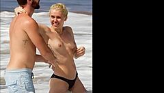 Miley Cyrus Nude Collection: Topless Blonde With Small Tits Exposed?