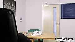 spicy sex kitten in blowbang swallows cum on her face