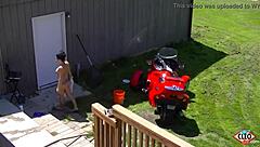 i watch inked brunette its cleo masturbate outdoors in front of me