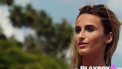 Blonde MILF Cara Mell's Intriguing Outdoor Striptease