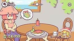 Futanari Hentai Game Ep 1 Features Shemale Cum as Special Sauce in Restaurant Scene