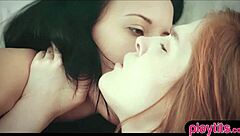 Redhead Teen 18+ Performs Oral on Brunette